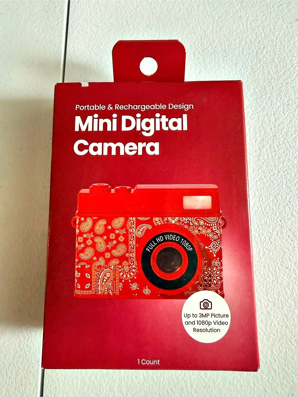 GEMS Mini Digital Camera Red Paisley Bandana Print